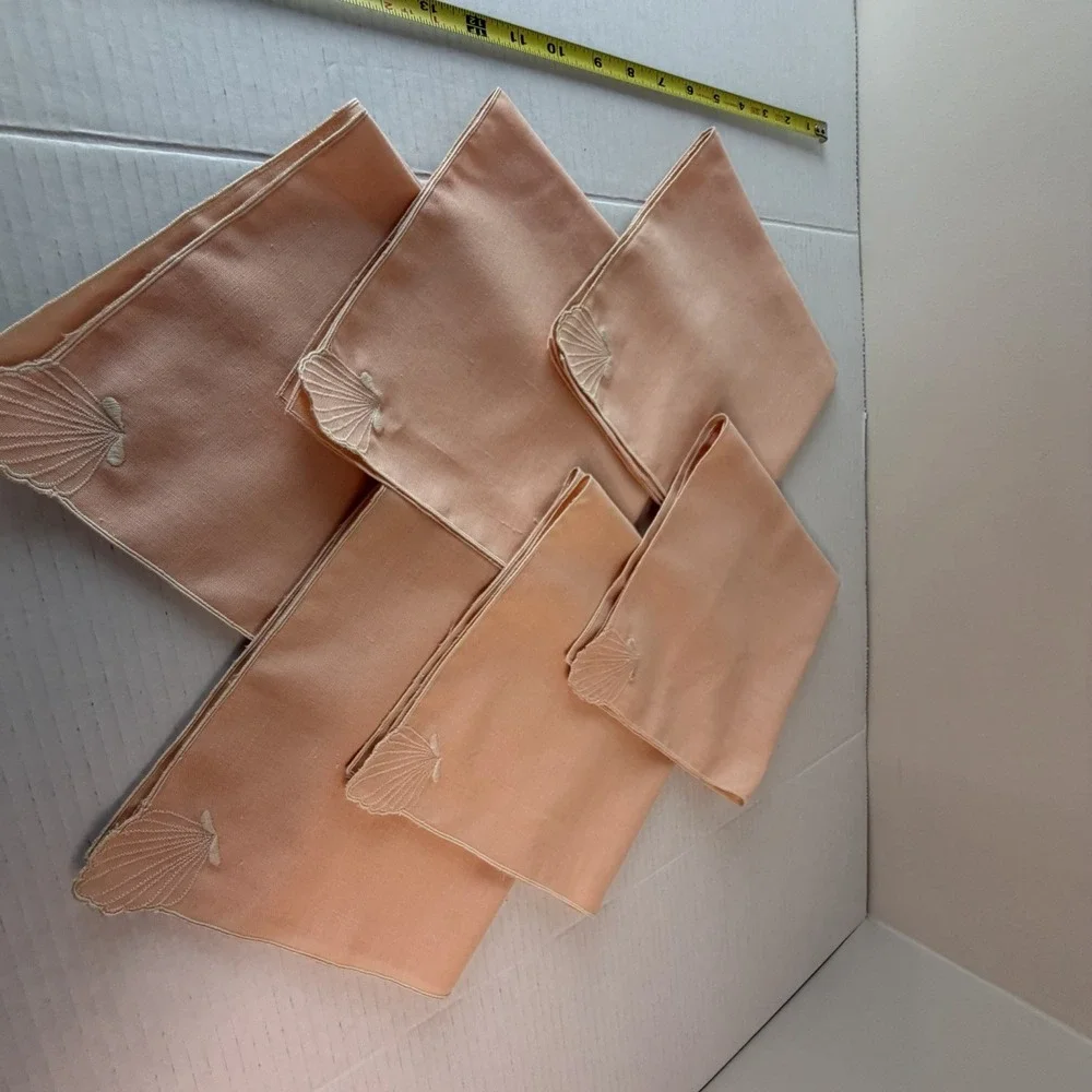 Vintage Pink Linen Blend Napkins Set of 6 Dinner Table Linens Cottage Barbiecore